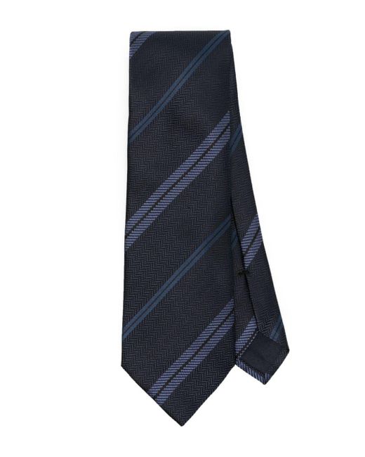 Tom Ford Gestreifte Jacquard-Krawatte aus Seide in Blue für Herren