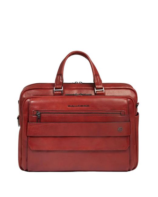 Piquadro Red Grained Laptop 15,6" Bag for men