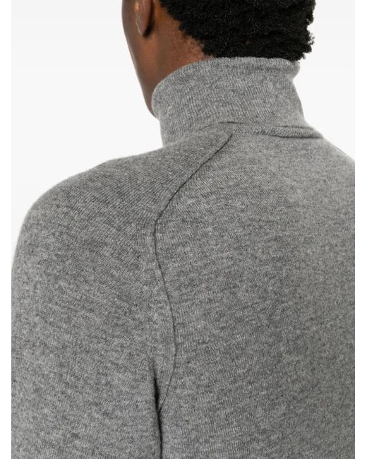 Roberto Collina Gray Mélange Fine-Knit Jumper for men