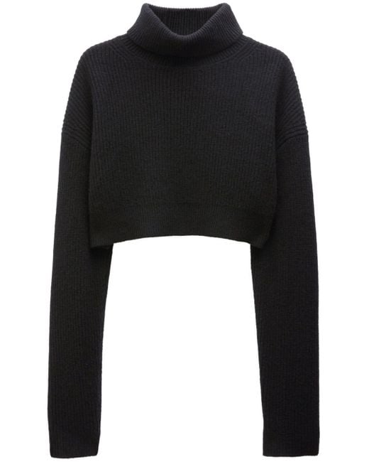 Filippa K Black Ribbed-knit Cashmere Cropped Jumper