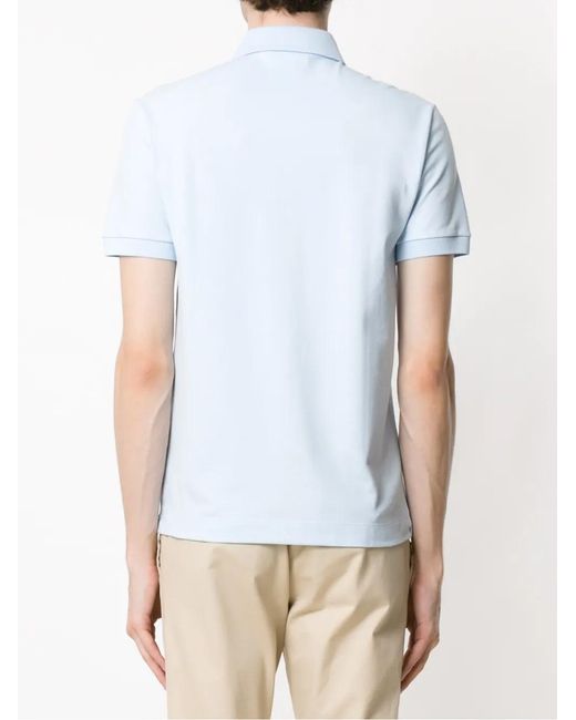 Lacoste Blue Logo-Patch Short-Sleeve Polo Shirt for men