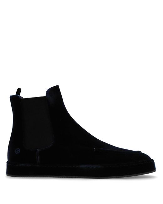 Giorgio Armani Black Velvet Ankle Boots for men
