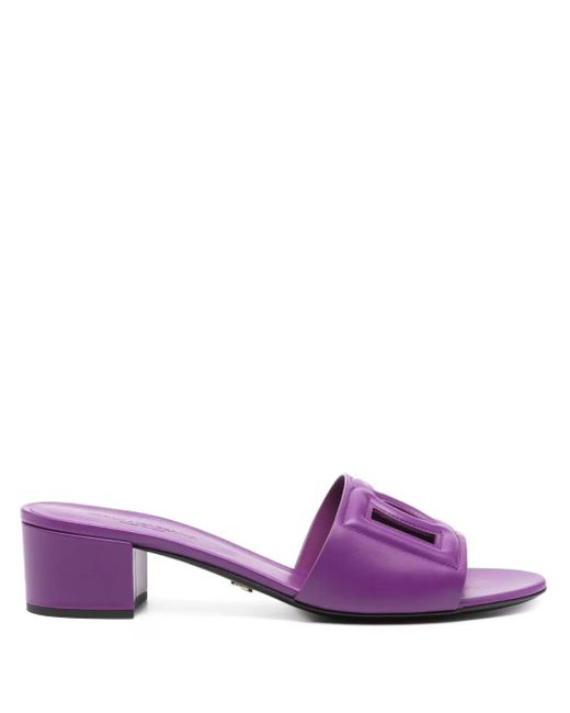 Dolce & Gabbana 50 Mm Sandalen Met Dg-Logo in het Purple