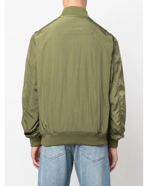 Woolrich Green Zip-Up Bomber Jacket for men