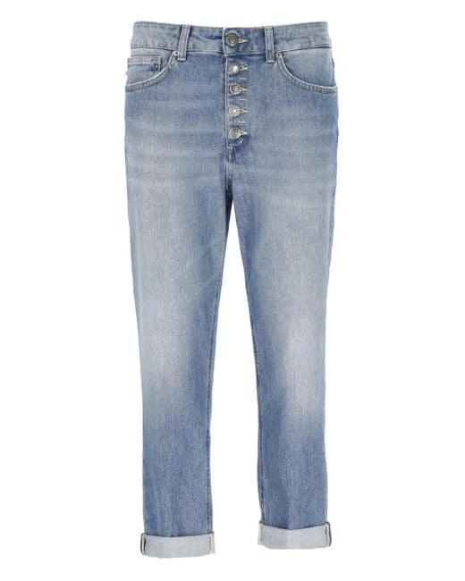 Jeans Con Applicazione Logo di Dondup in Blue