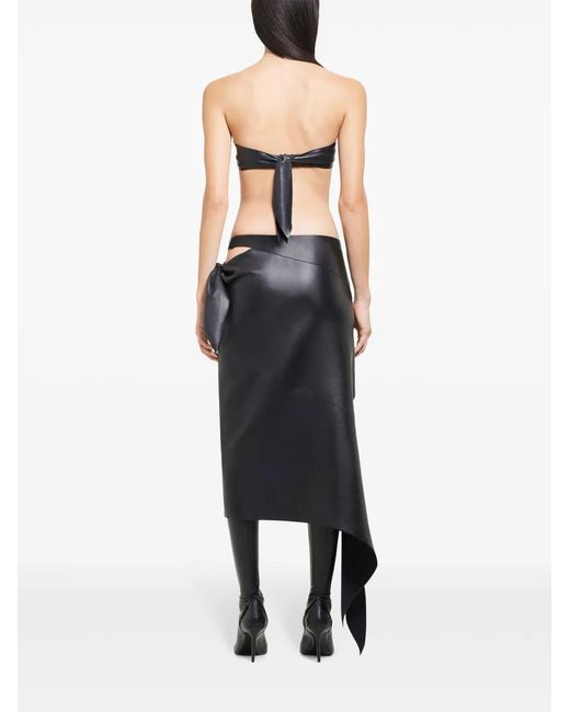 Courreges Black Slash Leather Skirt