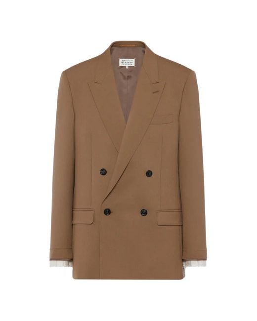 Maison Margiela Brown Double-Breasted Pocket Jacket for men