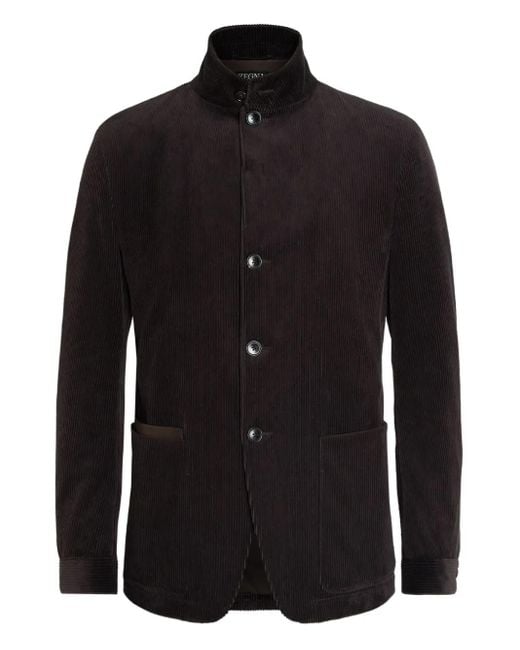 メンズ Zegna コーデュロイ ジャケット Black