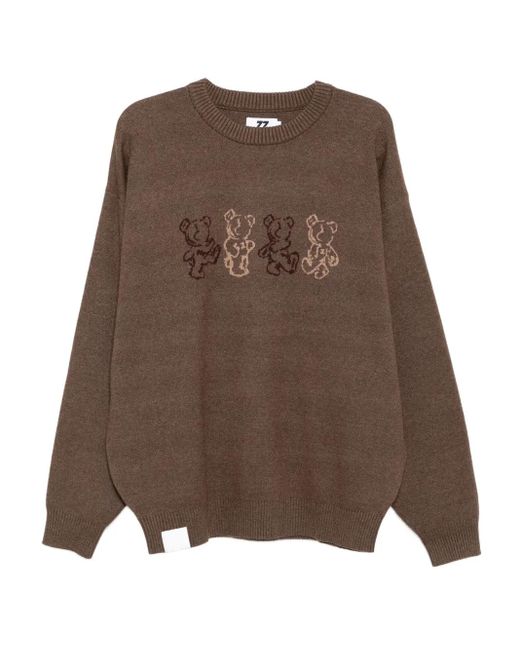 Izzue Brown Bear-Print Jumper for men