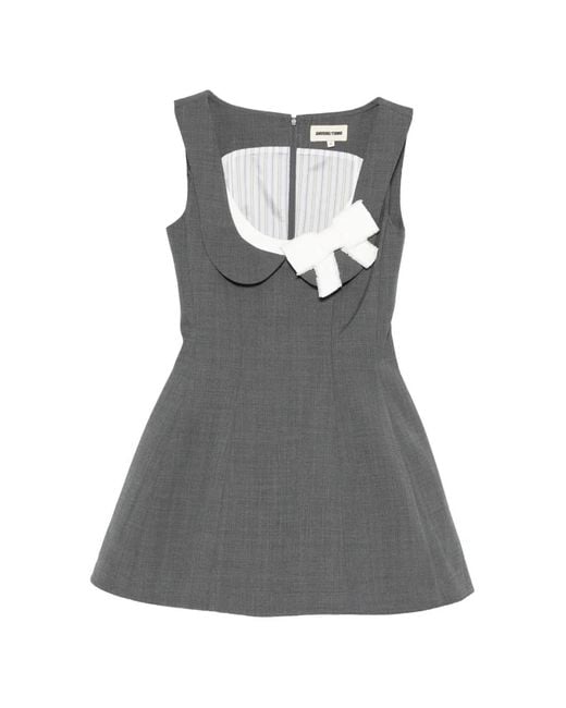 ShuShu/Tong Side-Bow Mini Dress in Gray | Lyst