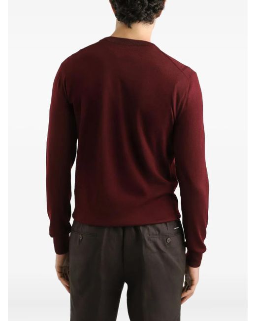 Dolce & Gabbana Red Crew-Neck Sweater for men