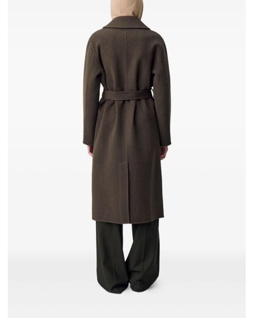 Claudie Pierlot フリンジ ベルテッド コート Brown
