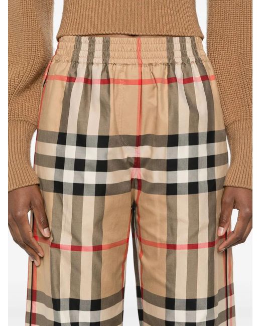 Pantalones Anchos Vintage Check, Mujer, Talla Burberry de color Natural