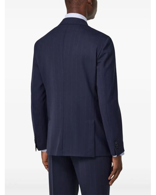 メンズ Boggi ストライプ ウールスーツ Blue