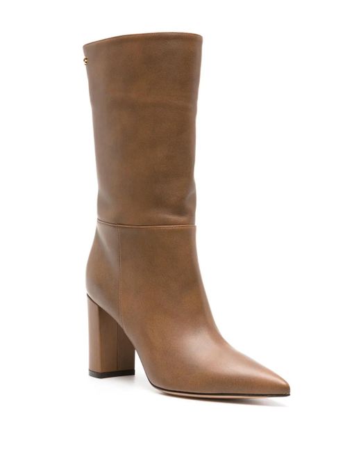 Gianvito Rossi Brown Piper 85mm Leather Boots - Women's - Calf Leather