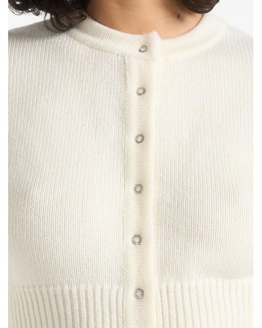 Manière De Voir White Mayla Cardigan Tricoté Cinch-Waist
