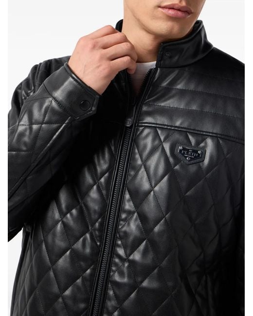 Philipp Plein Black Padded Zip-Up Jacket for men