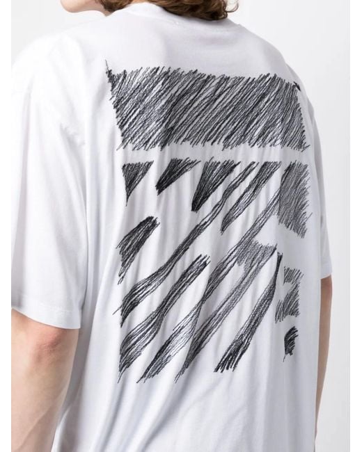 Off-White c/o Virgil Abloh Scribble Diag übergroßes T -Shirt in White für Herren