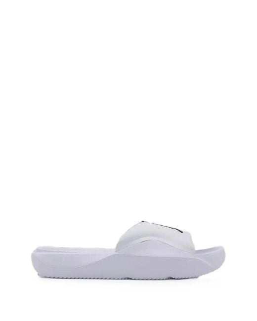 Nike White Franchise Logo-Print Slides for men