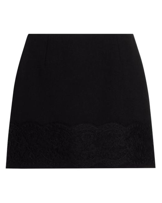 Dolce & Gabbana Black Lace-Trimmed Mini Skirt