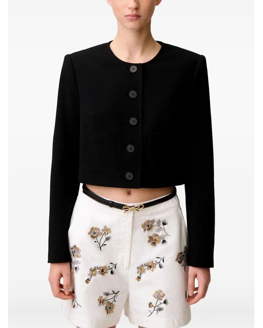 Claudie Pierlot Black Button Front Blazer