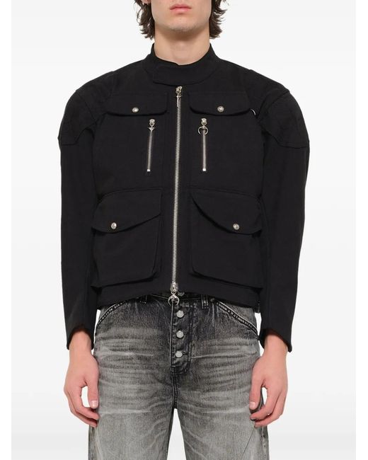THUG CLUB Black Tc Racing Jacket for men