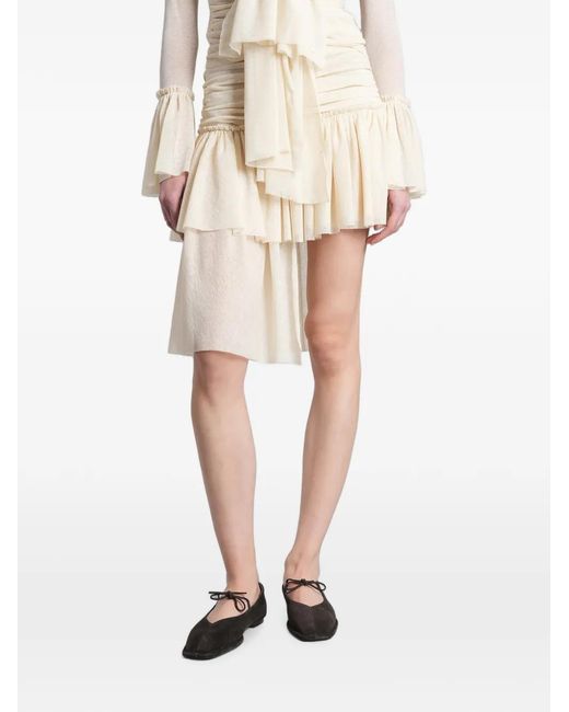 Siedres Natural Gigi Ruched Ruffled Skirt