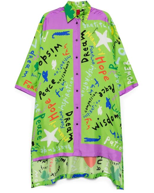 Rianna + Nina Green Printed Midi Dress