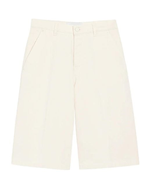 AMI White Loose Bermuda Shorts for men