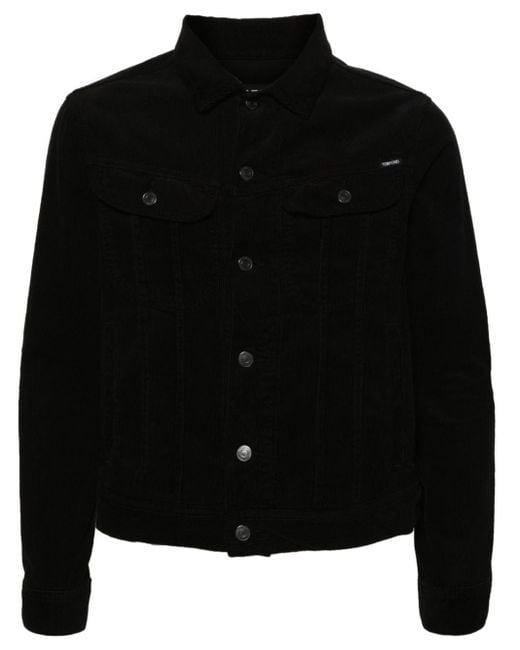Tom Ford Ribfluwelen Shirtjack in het Black voor heren