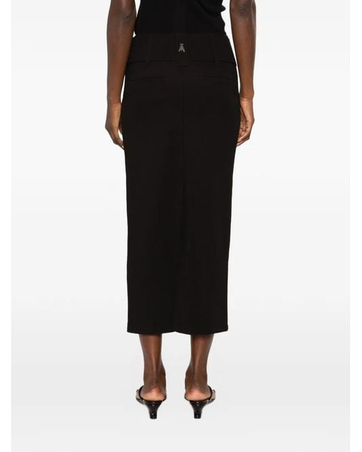 Patrizia Pepe Black Belted Pencil Midi Skirt