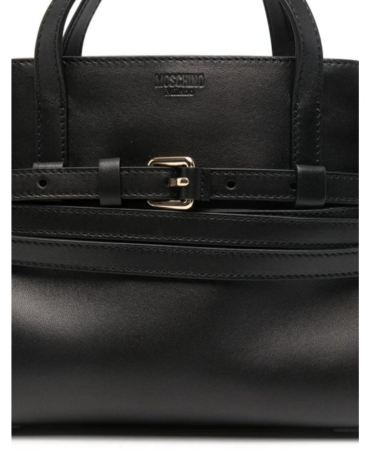 Moschino Black Kleiner Tie Me Tote Bag Mit Gürtel