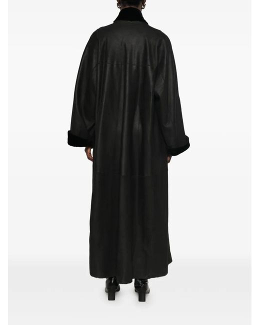 Nour Hammour Black Dorian Shearling Coat
