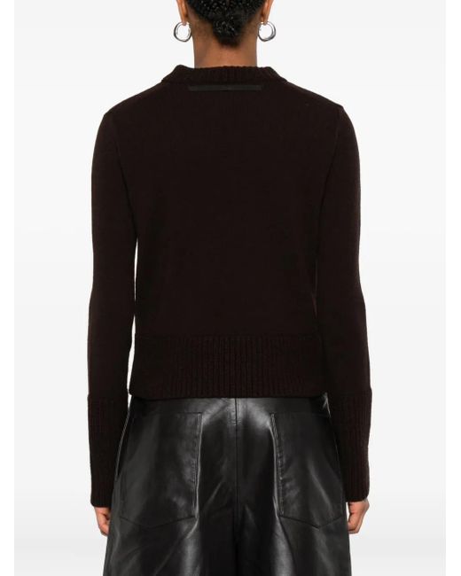 Sacai Black Pullover mit gerippten Bündchen