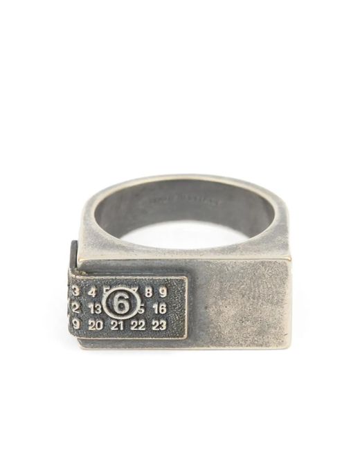 MM6 by Maison Margiela Gray Numbers-Motif Ring
