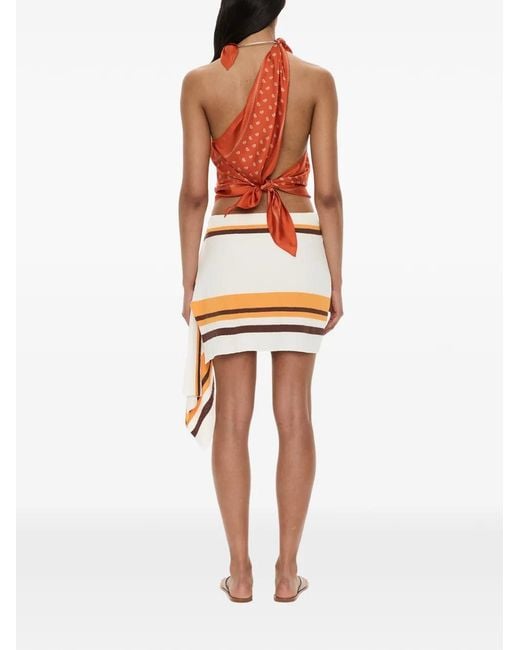 Christopher Esber Orange Bandana-Print Scarf-Tie Top