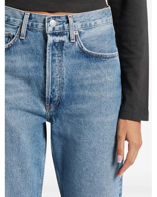 Agolde Blue 90S Crop Straight-Leg Jeans