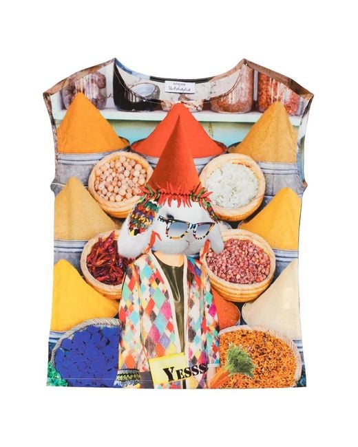 The Artistylist Blue Graphic-Print Cotton Vest