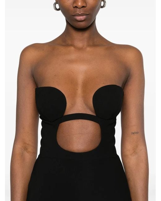 Nensi Dojaka Black Cut Out-Detail Mini Dress