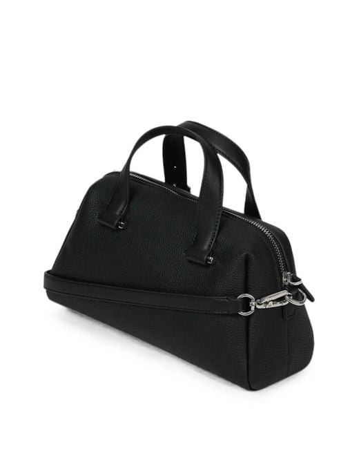 Karl Lagerfeld Black Small Ikon Pebble Satchel Bag