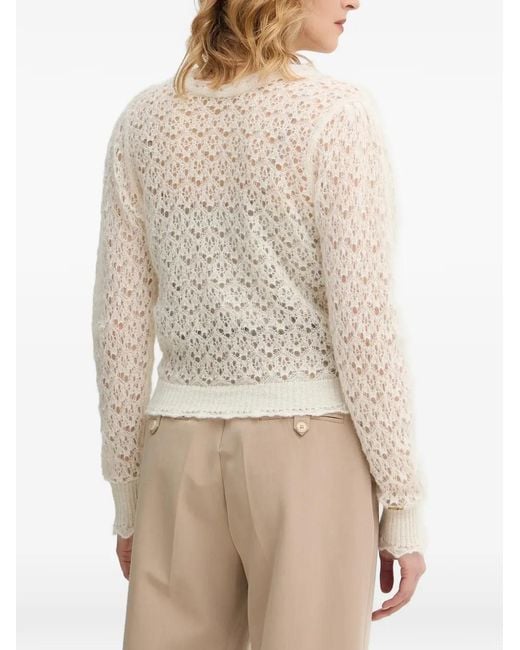 Twinset Natural V-Neck Button Top