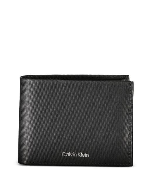 Calvin Klein Black Logo-Lettering Bifold Wallet for men