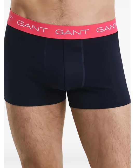 Gant Blue Logo Waistband Trunks (Set Of Three) for men