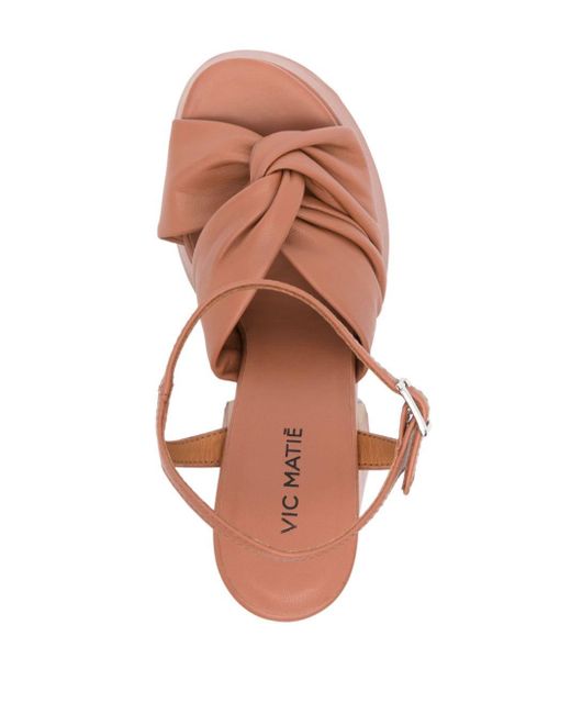 Vic Matié Pink Bonbon 140mm Leather Sandals