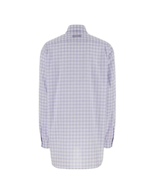 Moschino Purple Gingham-Pattern Shirt