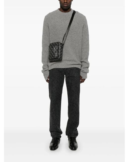 Guess Black Monogram Messenger Bag for men
