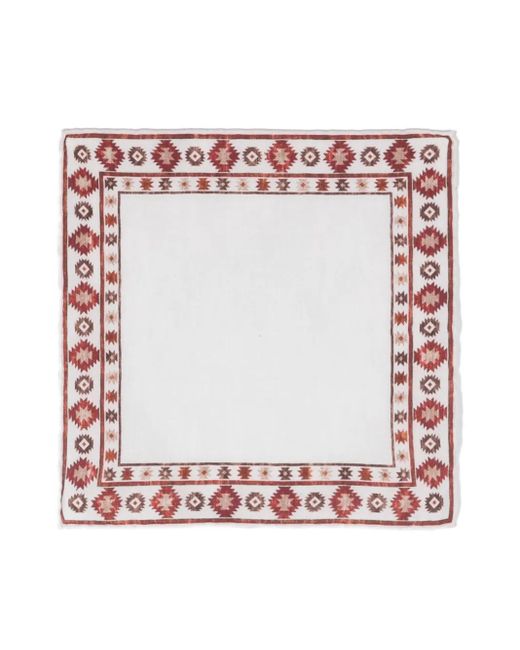 Brunello Cucinelli Pink Geometric-Print Wool Scarf for men