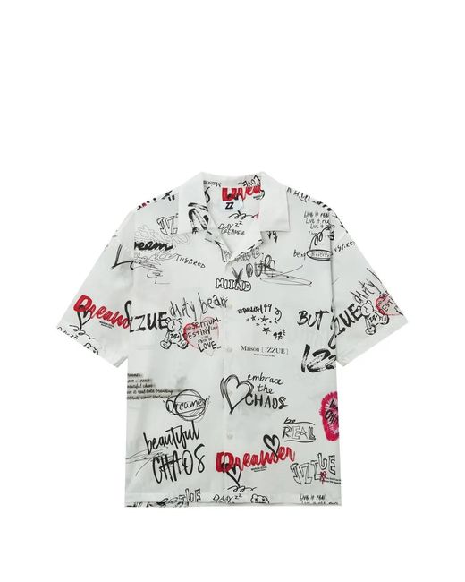 Izzue Gray Chemise À Imprimé Graphique for men