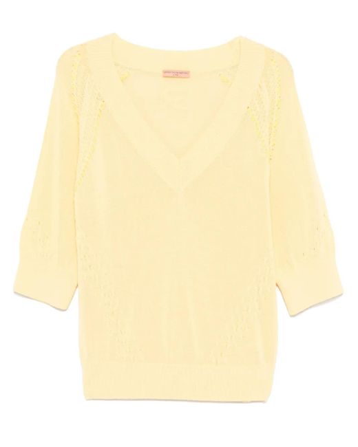 Cardigan Traforato di Ermanno Scervino in Natural