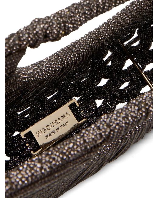 HIBOURAMA Black Demetra Crystal-Studded Tote Bag